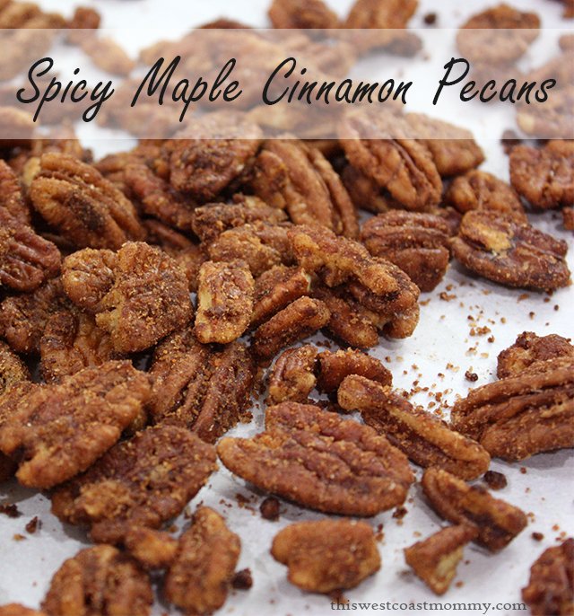 These delicious spicy maple cinnamon pecans are the perfect treat! #paleo #recipe #dessert