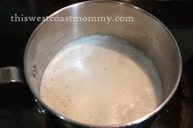 Foam will form on top of your simmering butter.