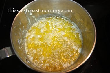 Clarified butter - keep cooking to make ghee.