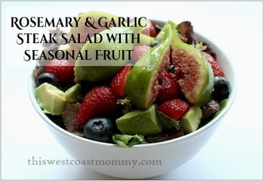 Rosemary & Garlic Steak Salad with Seasonal Fruit and Balsamic Rosemary Vinaigrette
