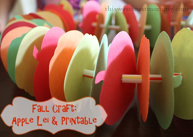 Fall Craft: Apple Lei and Printable Template | This West Coast Mommy