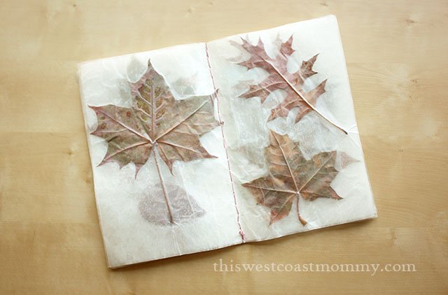 Kids can save those beautiful fall leaves in this DIY "book".