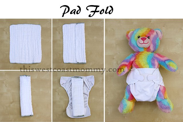 How to pad fold a prefold cloth diaper.