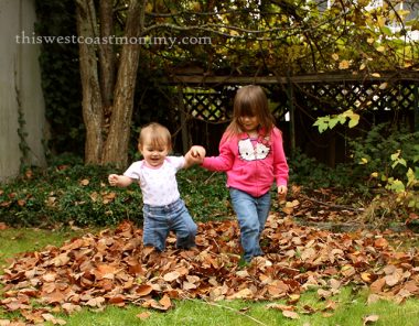 Wordless Wednesday: Playing in Fall Leaves