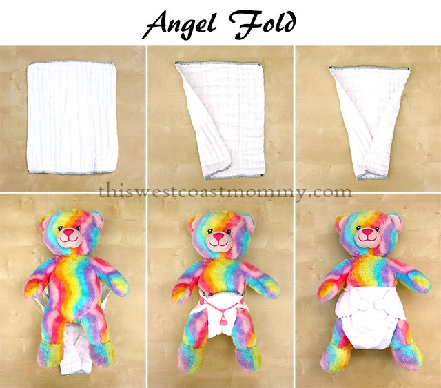 How to make an angel fold with your prefold cloth diaper.