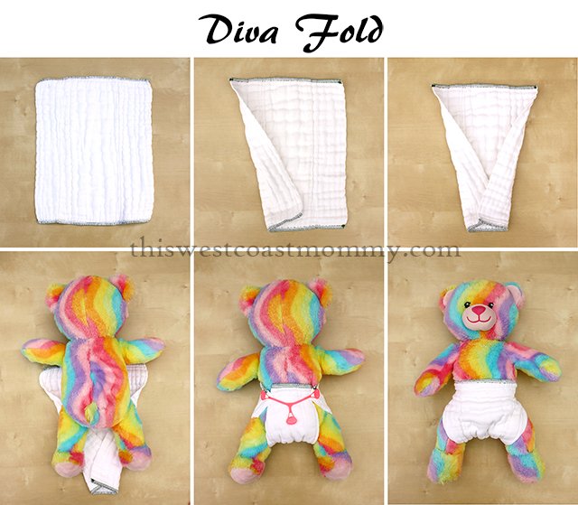 How to make a diva fold with your prefold cloth diaper.