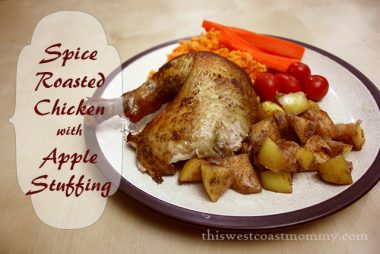 Spice Roasted Chicken with Apple Stuffing #Paleo #Recipe - This West Coast Mommy