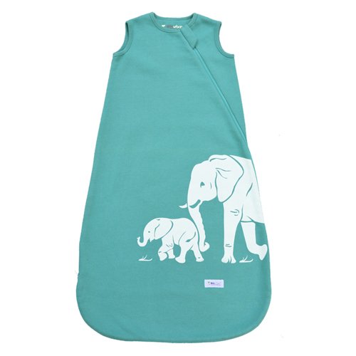 Wee Urban Cozy Basics sleep bag in aqua elephant
