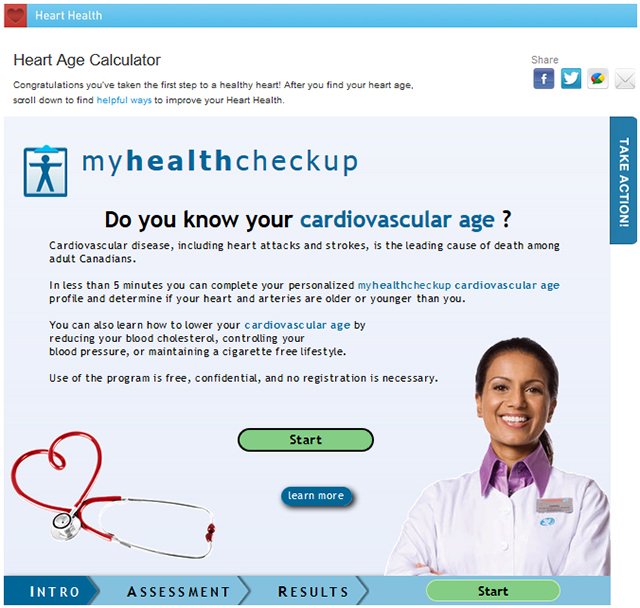 Take the Heart Age Calculator test on the Shoppers Drug Mart website and take control of your heart health.