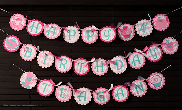 Birthday party decorations - birthday banner by Scraps to Remember.