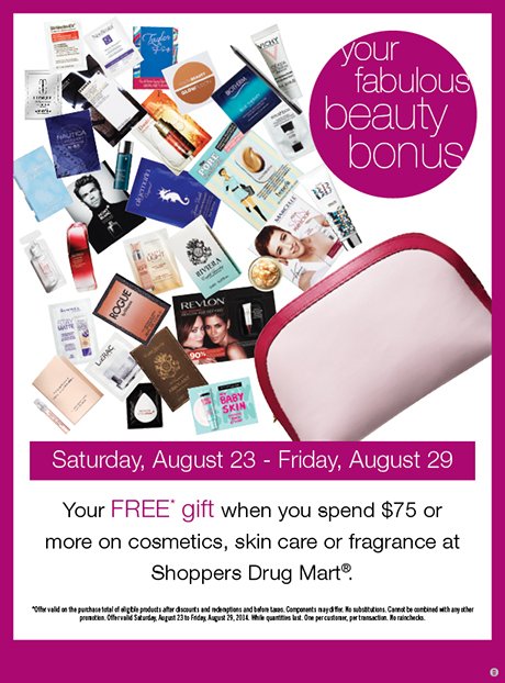 Free gift with $75 minimum cosmetics purchase