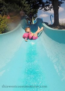 Down the kiddie water slide