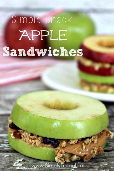 Simple Snack Apple Sandwiches - Simply Frugal