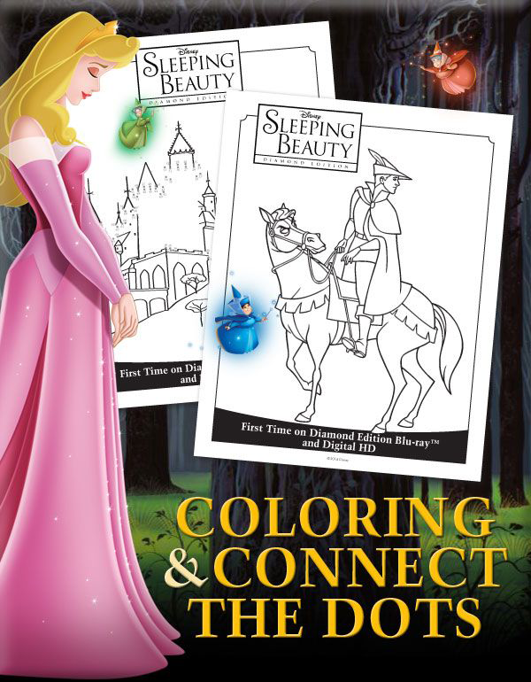 Sleeping Beauty Coloring & Connect the Dots