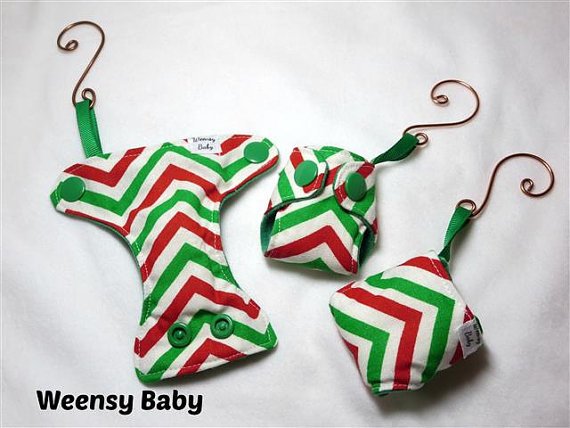 Christmas diaper ornaments - Weensy Baby