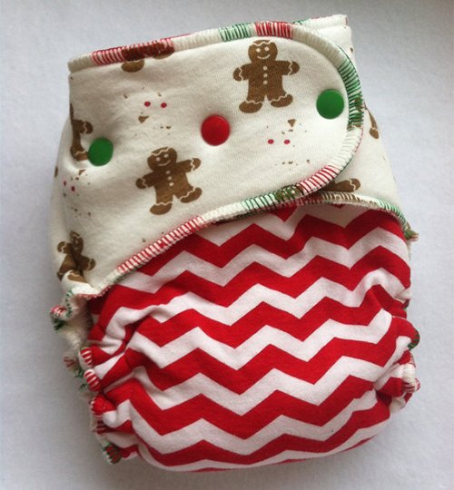 Gingerbread hybrid fitted diaper - SoftandSweet Bottoms