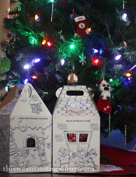 build-a-bear boxes under the tree