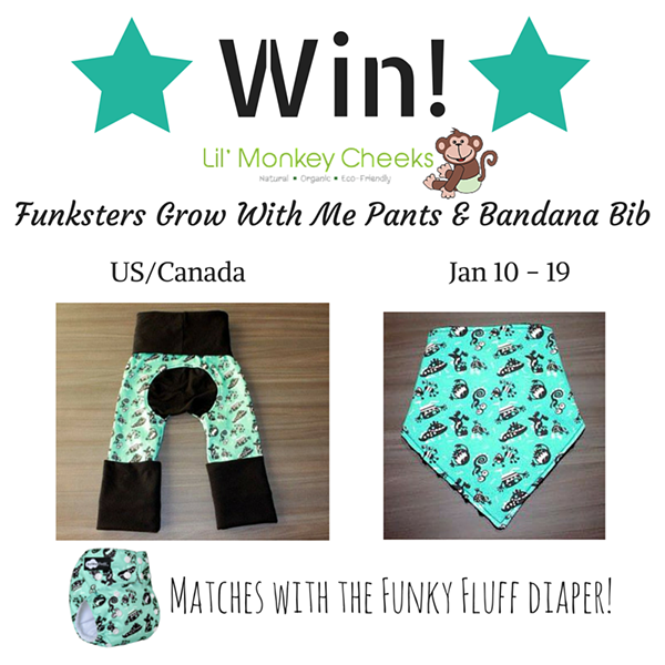 Win a pair of Funksters Grow With Me pants and a Bandana Bib!