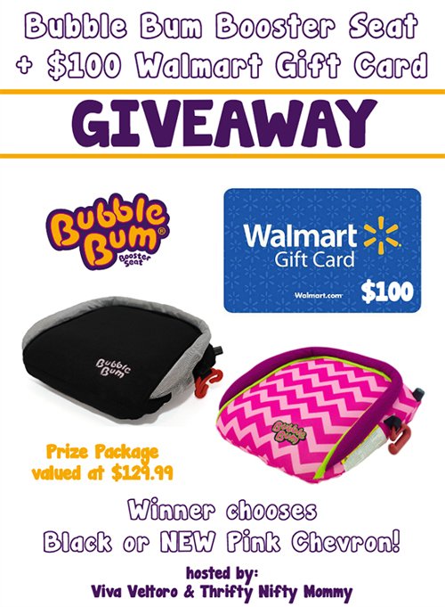 Win a BubbleBum booster seat and a $100 Walmart gift card! (US, 3/12)
