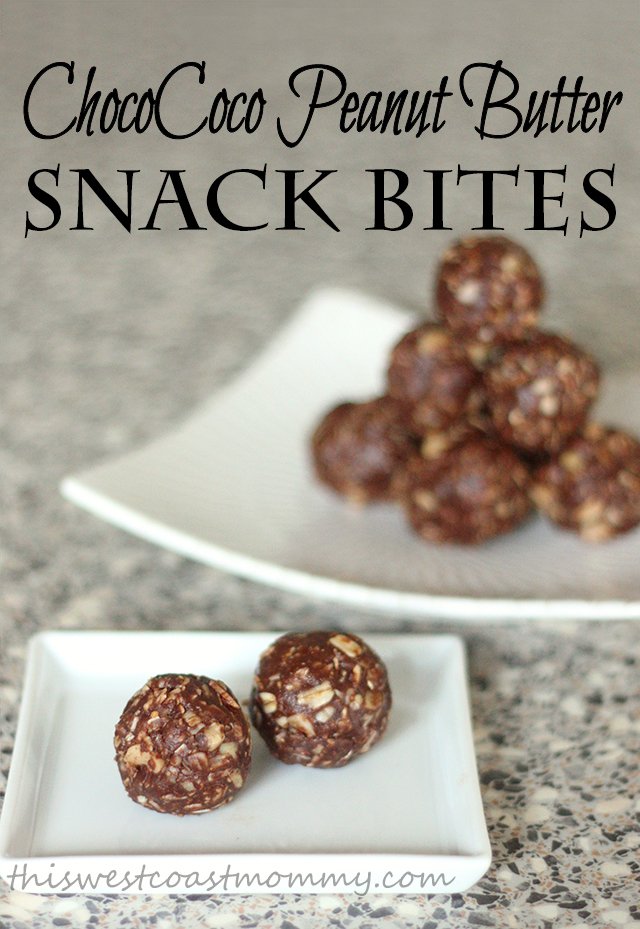 Delicious, no bake ChocoCoco Peanut Butter Snack Bites are made from whole foods with no refined sugar and gluten-free!