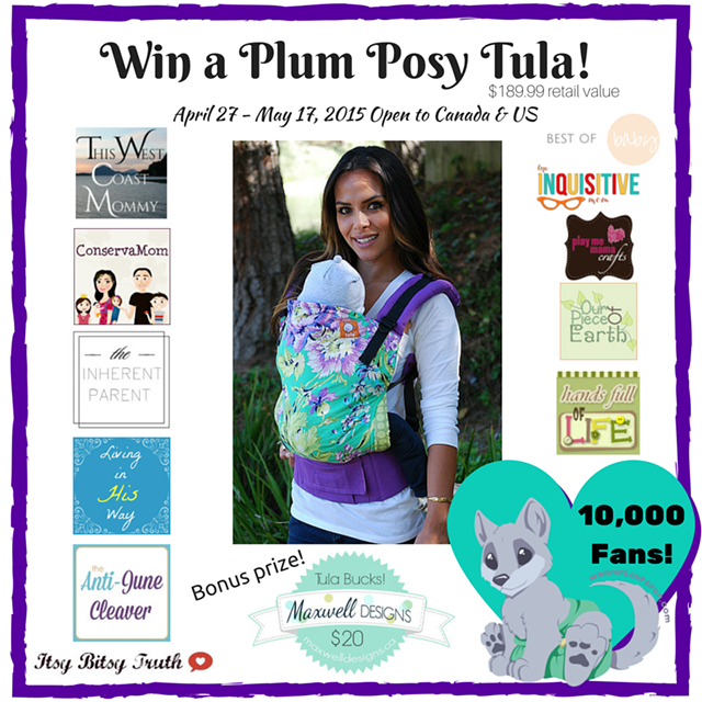 Win a Plum Posy TULA ergonomic baby carrier! (US/CAN, 5/17)