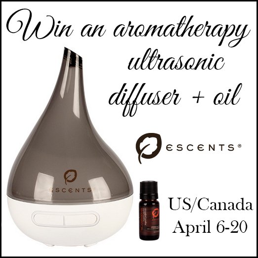 Win an Escents Aromatherapy Droplet Ultrasonic Diffuser and essential oil (US/CAN, 4/20)