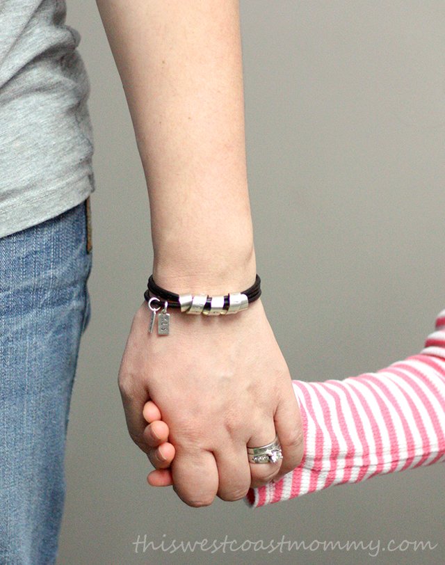 Custom hand stamped Emma bracelet - secret message wrapped around a triple wrap leather bracelet