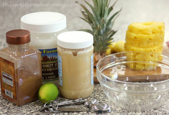 Raw honey, coconut oil, lime juice, and cinnamon make this simple and delicious fruit marinade.