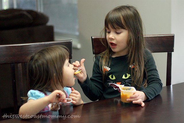 Sisters share their pudding!