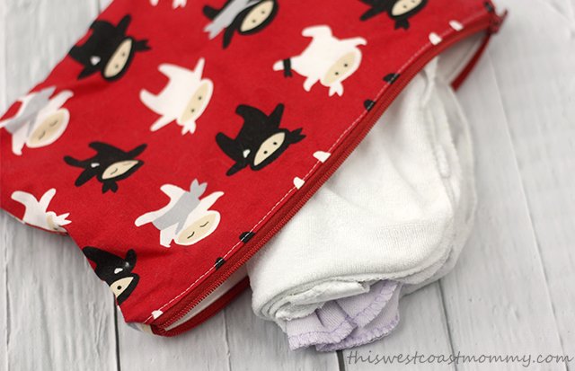 Keep a stash of cloth wipes in a wet bag in your diaper bag
