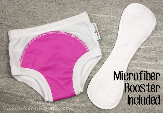 AppleCheeks Learning Pants come with a microfiber booster included