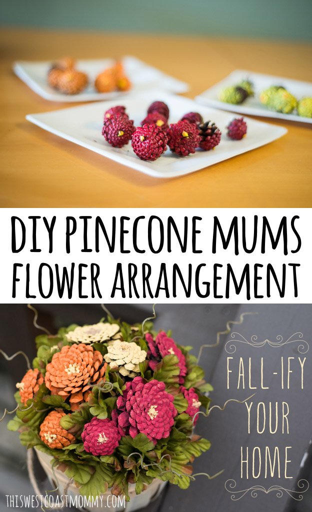Fall-ify your home with a beautiful arrangement of DIY pinecone mums. Get step-by-step instructions here!