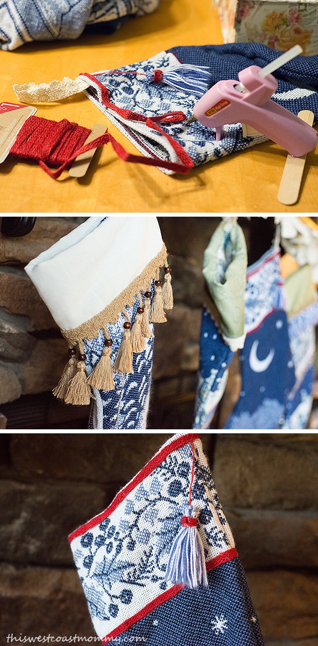 DIY Christmas Stockings from Thrift Store Blankets