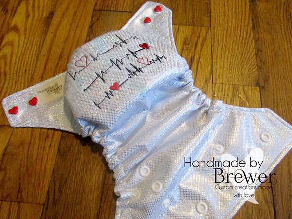 EKG Valentine's OS pocket diaper from Handmade by Brewer