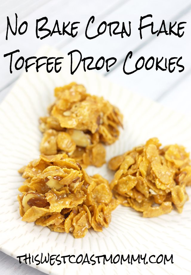No Bake Corn Flake Toffee Drop Cookies | This West Coast Mommy