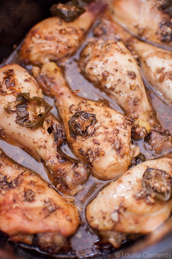 Slow Cooker Balsamic Jalapeno Chicken Legs from Living Lou