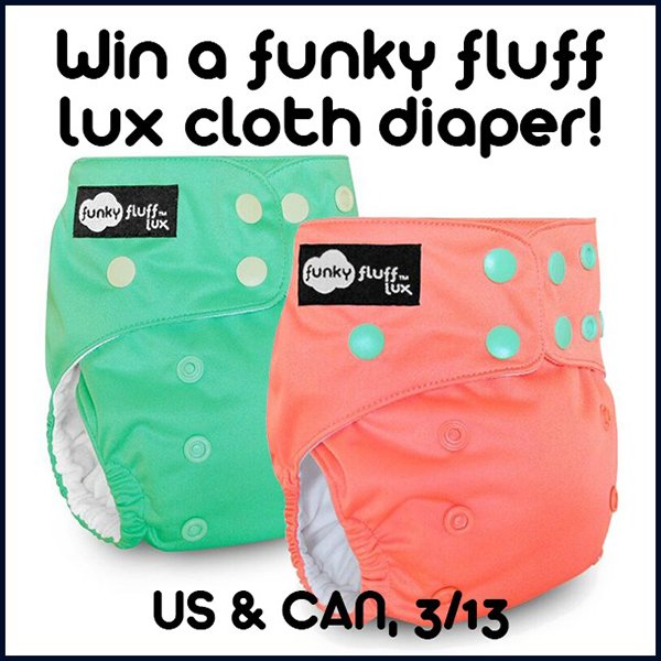 Win a Funky Fluff Lux cloth diaper (US/CAN, 3/13)