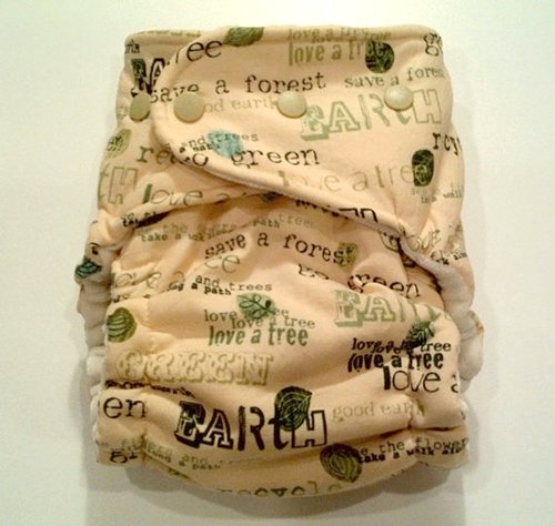 Rake & Button Go Green-Recycle OS Hybrid Fitted Cloth Diaper