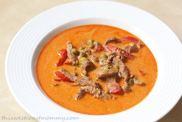 Thai Red Curry Beef is wonderfully flavourful and so easy to make in the slow cooker!