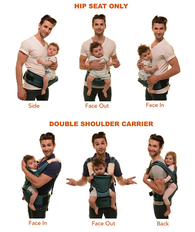 MiaMily Hipster carrier positions