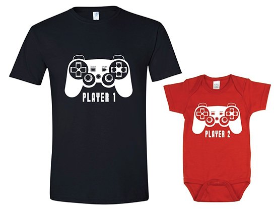 Player 1 and Player 2 matching tees