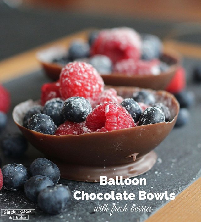 Balloon Chocolate Bowls with Fresh Berries