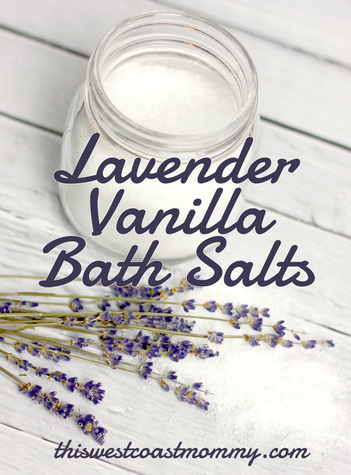 These DIY bath salts will pamper you with the aromatherapeutic benefits of calming lavender essential oil and the warmth of vanilla.