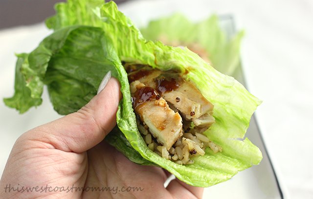 Balsamic chicken, quinoa, and brown rice lettuce wraps are a quick, healthy, and delicious dinner option!