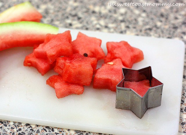 Make lunch fun! Cookie cutters make fun watermelon shapes.