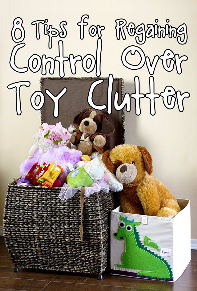 Keeping toy clutter under control is key to feeling less stressed and having more time to enjoy with your kids. Here are 8 tips for regaining control over toy clutter.