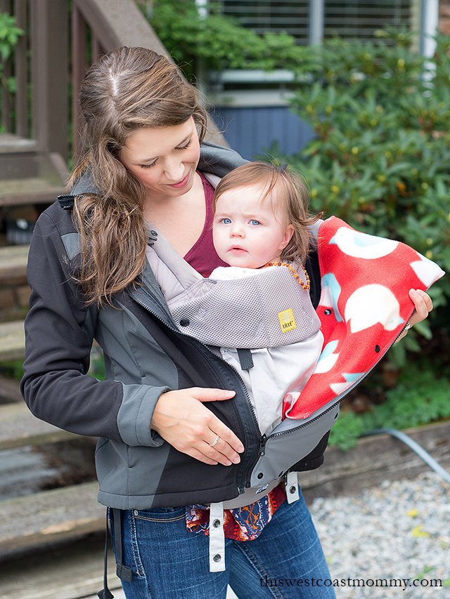 The MakeMyBellyFit jacket extender is so customizable, it fits comfortably over any type of front carrying baby carrier or wrap as well as pregnant bellies!