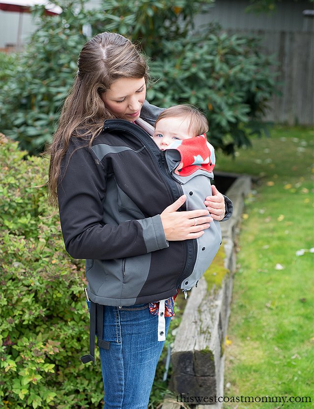 The MakeMyBellyFit jacket extender is so customizable, it fits comfortably over any type of front carrying baby carrier or wrap as well as pregnant bellies!