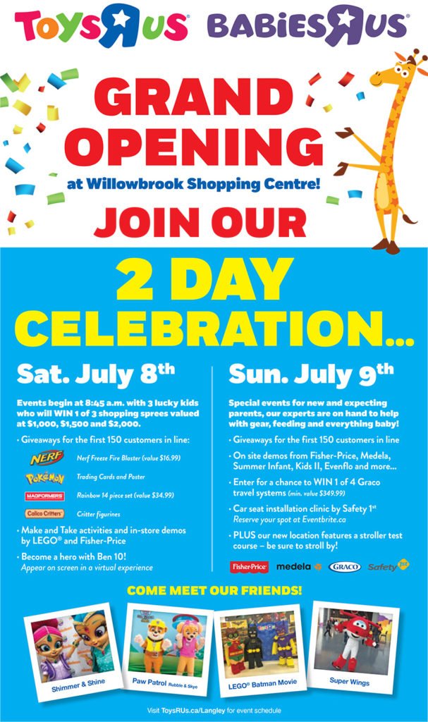 Toys“R”Us Langley Grand Opening July 8 and 9 This West Coast Mommy